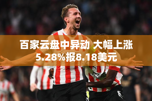 百家云盘中异动 大幅上涨5.28%报8.18美元